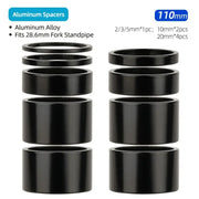 Aluminum headset spacer stack height combinations