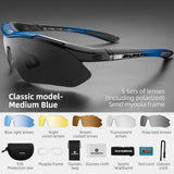 ROCKBROS Polarized Cycling Sunglasses — 5-Lens Set