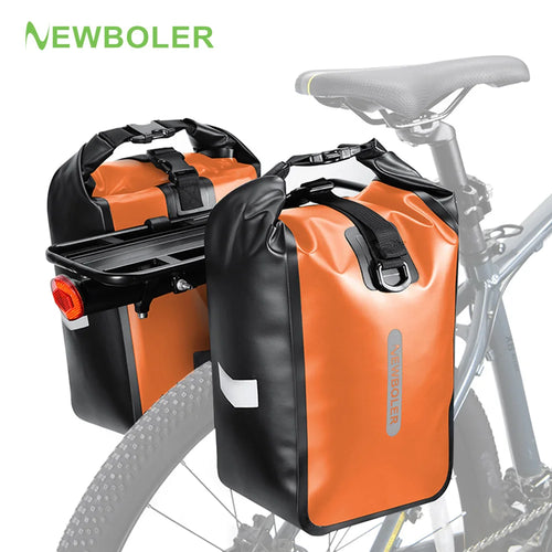 NEWBOLER roll-top waterproof bike bag in orange