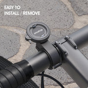 Phone mount fitted to a handlebar