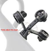 Out-front computer mount fitted to a handlebar