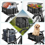 Heavy-Duty Rear Bike Basket — Metal Rack with Storage Bag