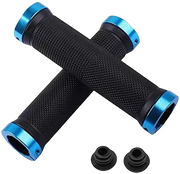 Double-Lock Aluminium Handlebar Grips — 13.5cm length shown against a ruler