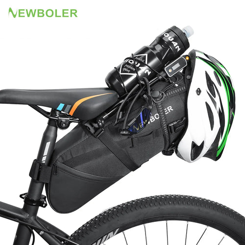 NEWBOLER Waterproof Saddle Bag 10L/13L — roll-top waterproof design