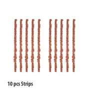 Tubeless tire repair kit strips laid out