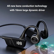 Bone conduction headphones LED battery display