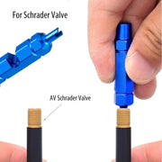 3-in-1 valve core remover tool - in use on valve