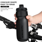 RIDERACE squeeze sports water bottle, black finish