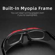 ROCKBROS Polarized Cycling Sunglasses — 5-lens set with polarized lens and case