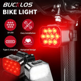 BUCKLOS Front &amp; Rear Light Set — USB Rechargeable