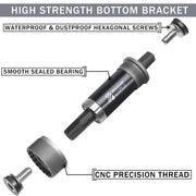 BUCKLOS BSA Bottom Bracket — Multi-Fit Sealed Bearing — threaded into a fat bike frame