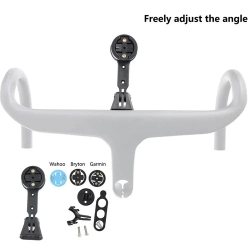 Black out-front bike computer mount bracket