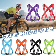 Reflective strap worn while cycling at night