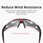 ROCKBROS Polarized Cycling Sunglasses — 5-lens set with polarized lens and case