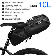 NEWBOLER Waterproof Saddle Bag 10L/13L — four small pockets plus main compartment interior