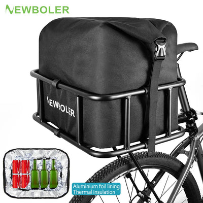 Heavy-Duty Rear Bike Basket — Metal Rack with Storage Bag