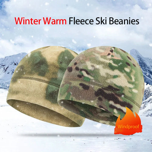 Winter fleece cycling beanie in black
