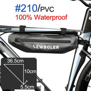 Frame bag dimensions shown against a scale
