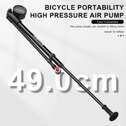 Bike hand pump with gauge - in use on tire