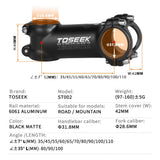 TOSEEK Ultralight Alloy Stem — Adjustable Angle 31.8mm