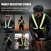 Reflective strap shown catching light in the dark
