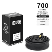 RIDERACE Butyl Inner Tube — 700C — tube stretched out showing full length