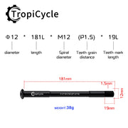 Tropicycle Front Fork Thru Axle M12 - product photo 7